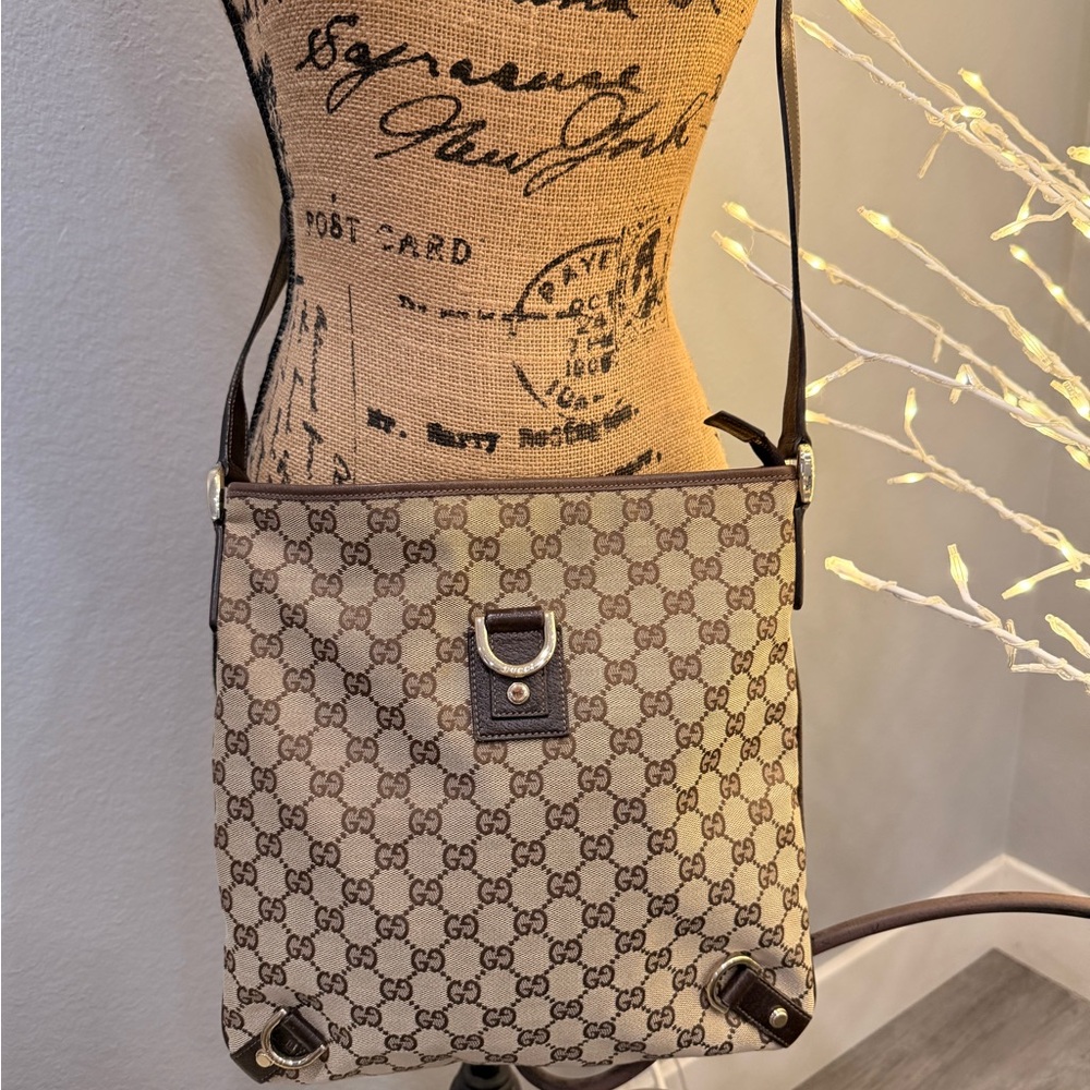 GUCCI Brown GG Canvas Crossbody Bag - Picture 5 of 10
